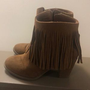 Fringe ankle booties